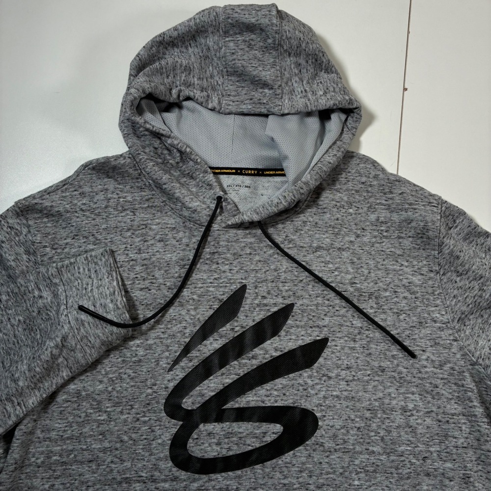 Under Armour Steph Curry Hoodie 3XL Grey Logo Space Dye Pullover NBA Basketball